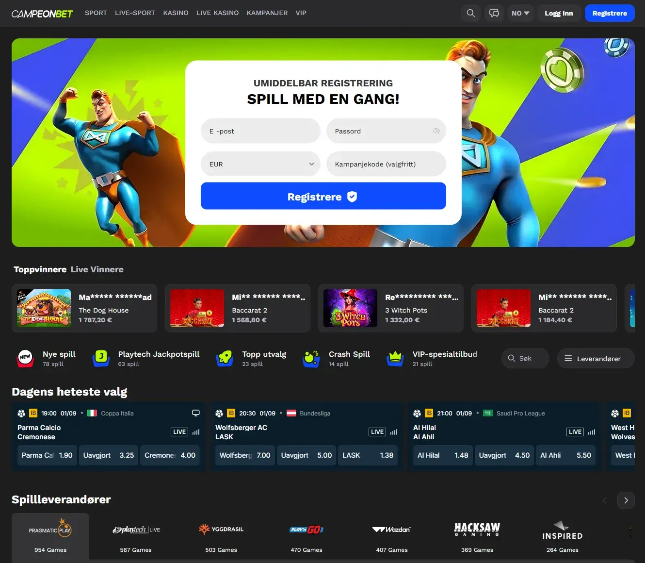 CampeonBet Casino forside